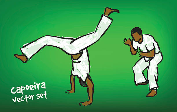 ilustrações de stock, clip art, desenhos animados e ícones de vector conjunto de capoeira - capoeira brazilian culture dancing vector