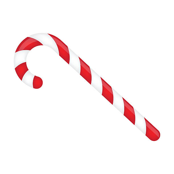 Candy cane striped in Christmas colours. Candy cane striped in Christmas colours. Vector illustration isolated on a white background. stick plant part stock illustrations