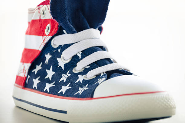 istock Canvas shoe with american flag 495983392