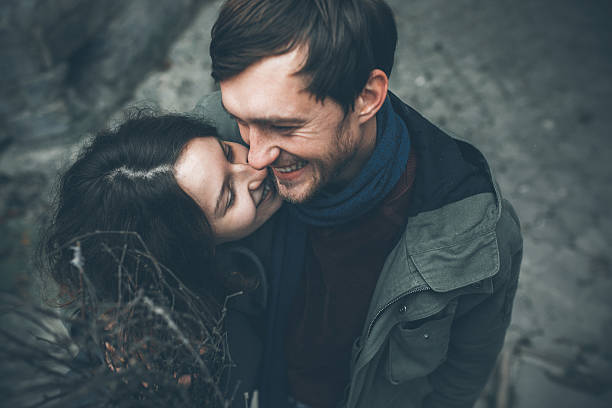 istock Charming couple walking down the street 495984284