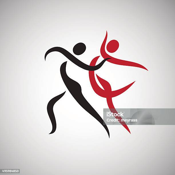 Dancing Couple Isolated On A White Background Stock Illustration - Download Image Now - Dancing, In Silhouette, Couple - Relationship