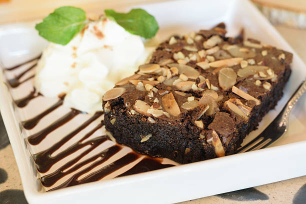 istock Almond chocolate brownie cake 495987022