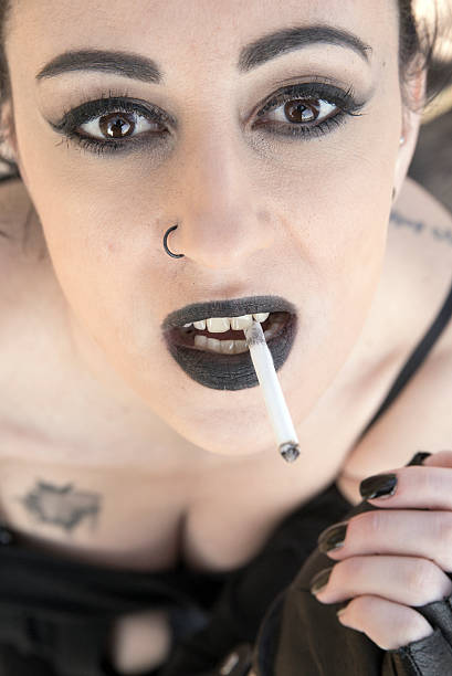 istock Punk girl with a cigarette, Anxiety, 495990304