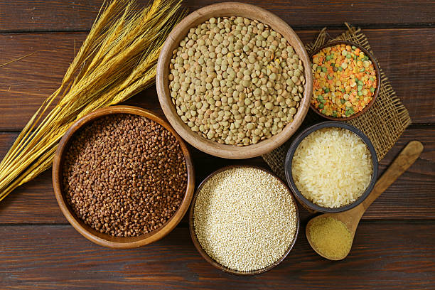 istock assortment of different grains - buckwheat, rice, lentils, quinoa 496025376