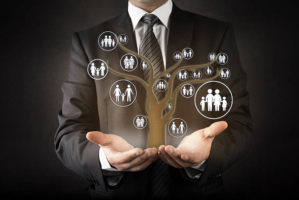 istock Customer care with family tree abstract concept 496025826