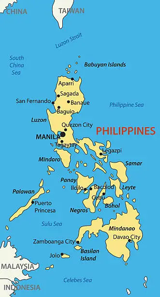 Vector illustration of Republic of the Philippines - vector map