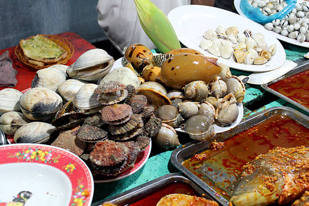 istock Seafood on the counter on the market 496025908