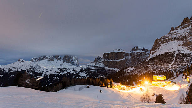 istock Hotel on the mountain near Canazei 496029492