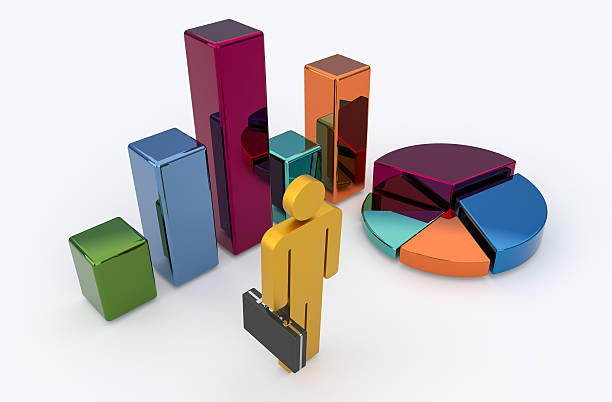 istock Golden Businessman with Chart and Diagram on White 496029882