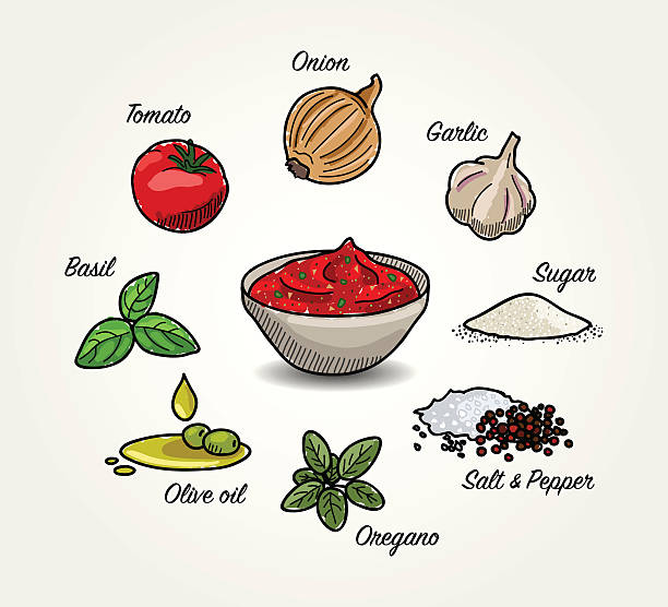 tomatensauce zutaten - pepper spice black peppercorn white background stock-grafiken, -clipart, -cartoons und -symbole