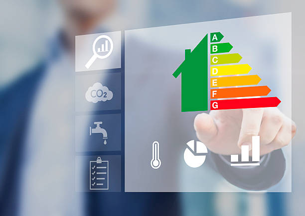istock Energy efficiency rating of buildings, sustainable development 496030104