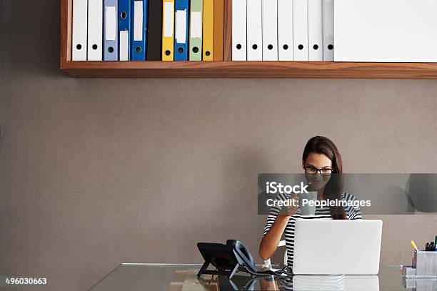 Enjoying Her Relaxed Working Environment Stock Photo - Download Image Now - Coffee - Drink, Smiling, Business