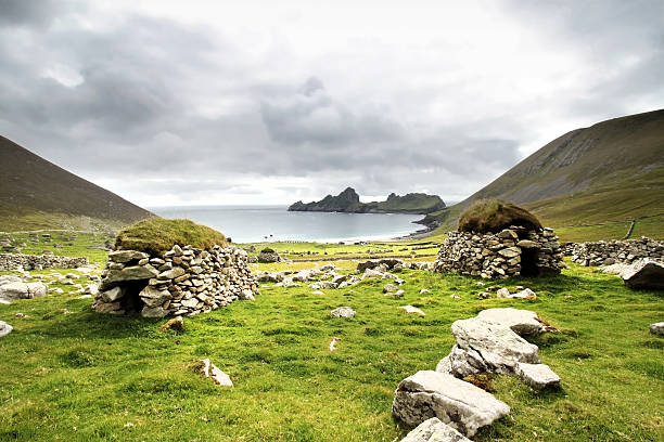 View of Village Bay on Hirta Island in the St Kilda Archipeleago, Scotland.
