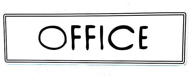 White office sign. Backgrounds and symbols