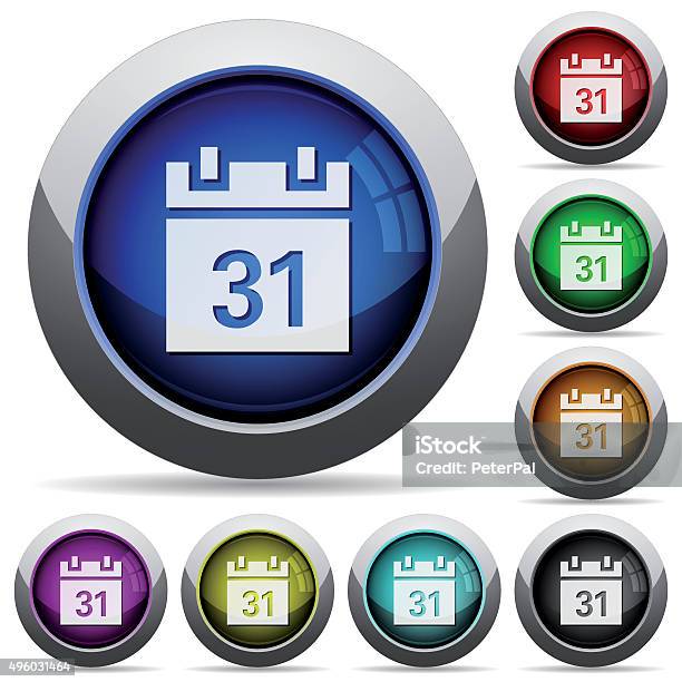 Mini Calendar Button Calendar Button Set Stock Illustration - Download Image Now - 2015 ...