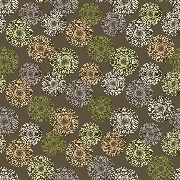 Vector illustration of circular design pattern seamless texture on a gray background