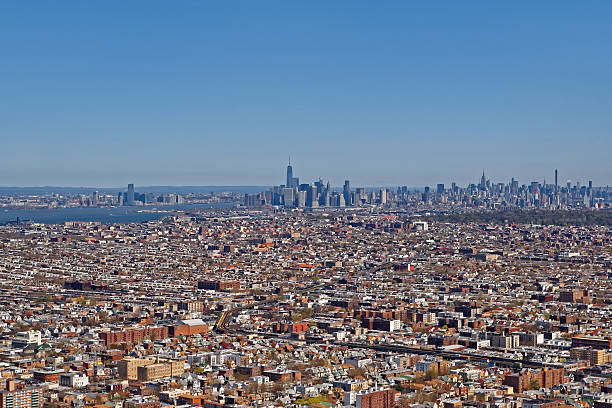 istock Aerial view of Brooklyn with Lower Manhattan skyscrapers 496032600