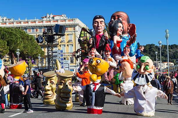 carnaval de niza, francia - carroza de festival fotografías e imágenes de stock