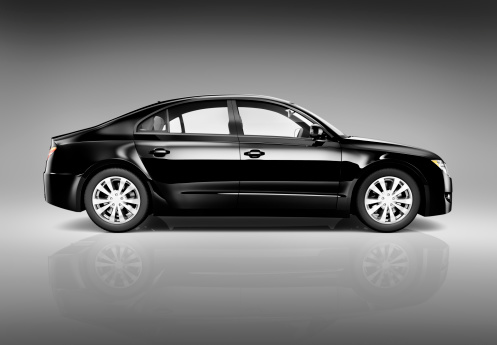 Three Dimensional Image of a Black Luxury Car