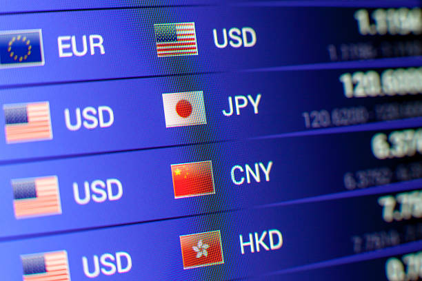 cambio valuta - simbolo dello yen foto e immagini stock
