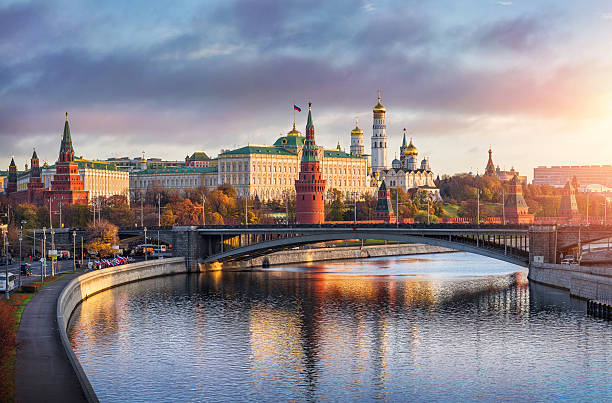 good morning moscow - kremlin fotografías e imágenes de stock