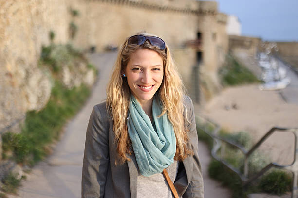 Happy young woman vacationing