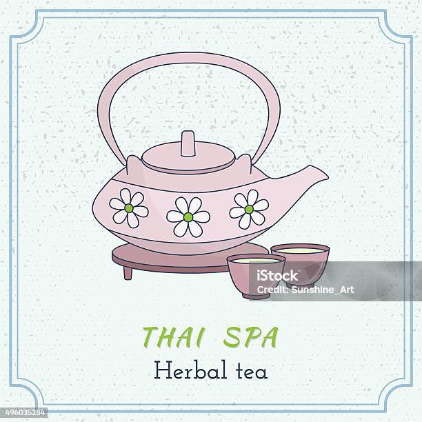 Hand Drawn Thai Massage And Spa Design Elements Stock Illustration - Download Image Now - 2015, Abstract, Alternative Therapy