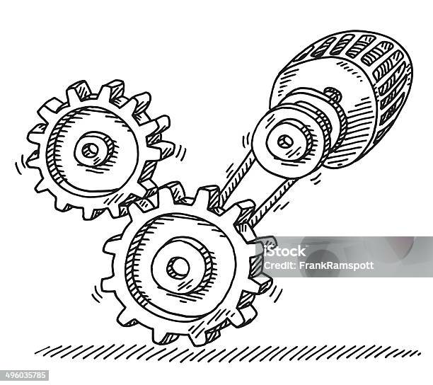 ギア電動モータ接続図面 - スケッチのベクターアート素材や画像を多数ご用意 - スケッチ, 歯車の歯, いたずら書き