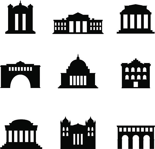 고전 건물 - rome coliseum famous place architecture stock illustrations