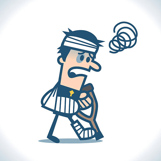 illustrazioni stock, clip art, cartoni animati e icone di tendenza di uomo ferito - braccio rotto