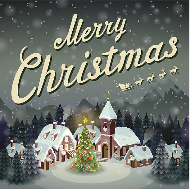 Merry Christmas illustration in a retro style , eps 10