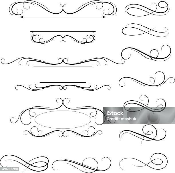 Calligraphic Swirl Stock Illustration - Download Image Now - Ornate, Decoration, Striped