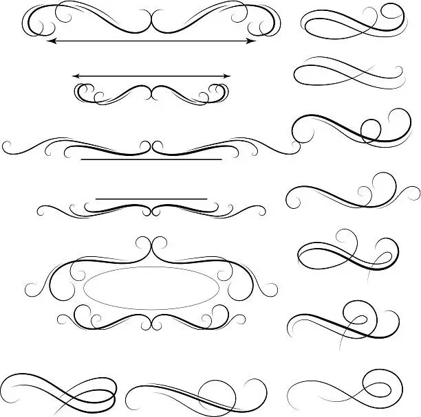 Vector illustration of Calligraphic swirl