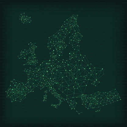 European Network Map Europe Network Map Dark Stock Illustration - Download Image Now ...
