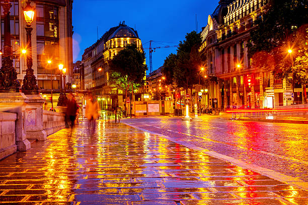 istock rainy street in paris 496036159
