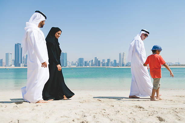 istock Emirati Family Enjoying at Beach 496036444