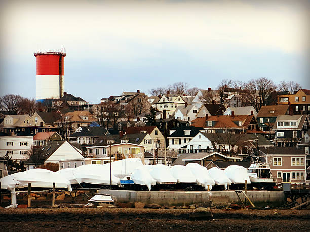 istock Winthrop Tower and Houses, New England, Massachusetts 496036613