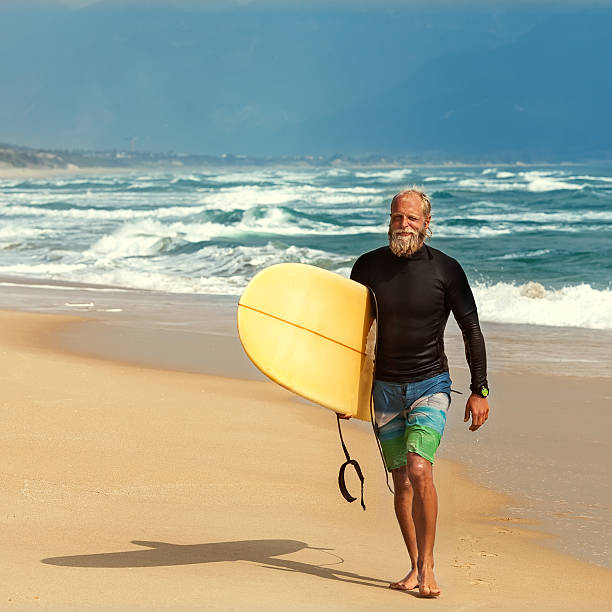 istock Surfer at the sea is standing with a surf board 496037436