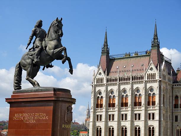 Ferenc Rakoczi II Estátua em Budapeste - fotografia de stock