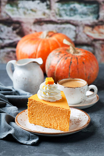 istock Piece of pumpkin cheesecake 496038286