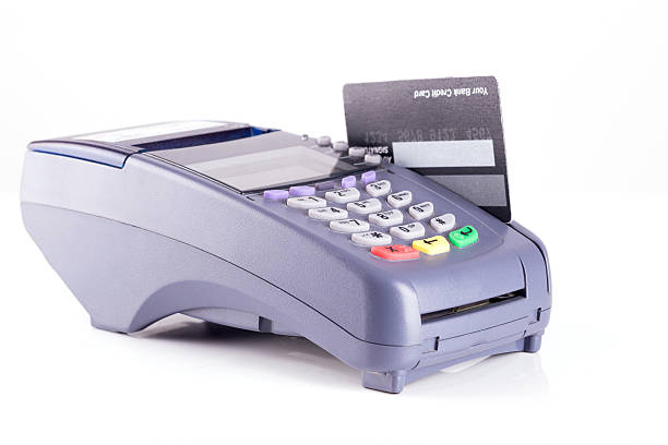 istock Credit card on Credit card Machine 496062002