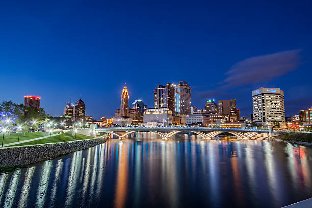 istock Rich Street Bridge Scioto River Columbus Ohio Downtown Reflections HDR 496062222