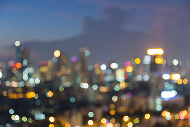 istock Abstract blurred bokehs light of city downtown 496064026