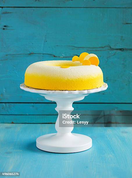 Elegant Cake Exotic With Coconut Passion Fruit Mangoes And Bananas Stock Photo - Download Image Now