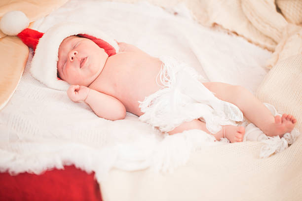istock Infant boy in Santa hat 496065474