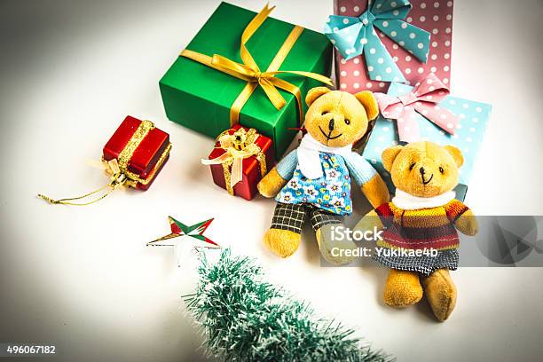Christmas Decoration With Lovely Bear Stock Photo - Download Image Now - 2015, 2016, Bear