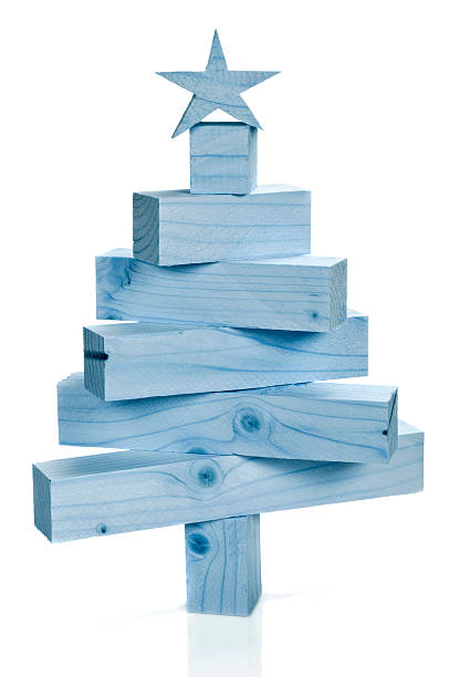 istock Stacked lumbers in the shape of a christmas tree 496068994