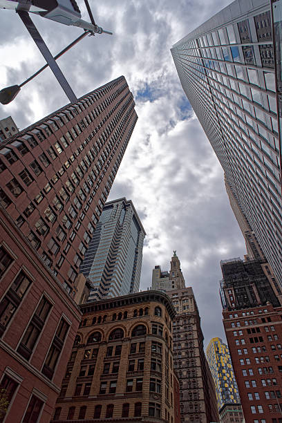istock Low angle view of NYC skyscrapers 496071652