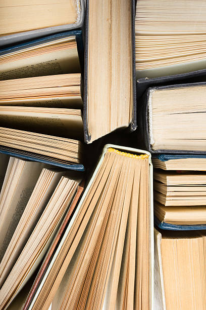 istock Top view of colorful hardback books in a circle. 496073974
