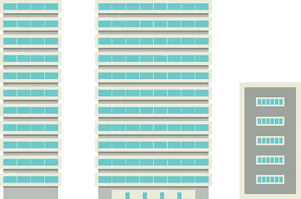 Vector illustration of High-Rise Building - Template for Creation Axonometric Projectio